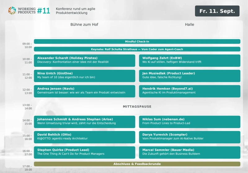 Fahrplan Freitag, 11. September