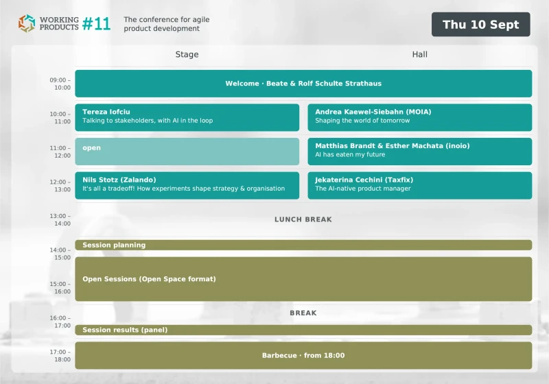 Schedule for Thursday, 10 September
