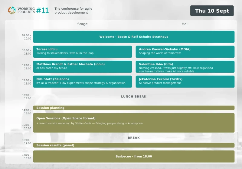 Schedule for Thursday, 10 September