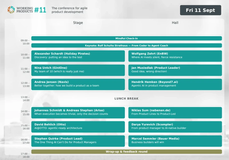 Schedule for Friday, 11 September
