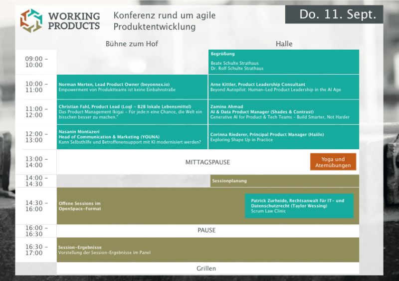 Thursday, September 11: 6 talks and OpenSpace