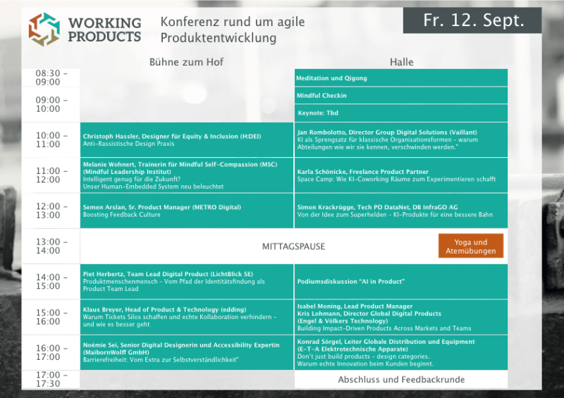 Freitag, 12. September: 13 Vorträge