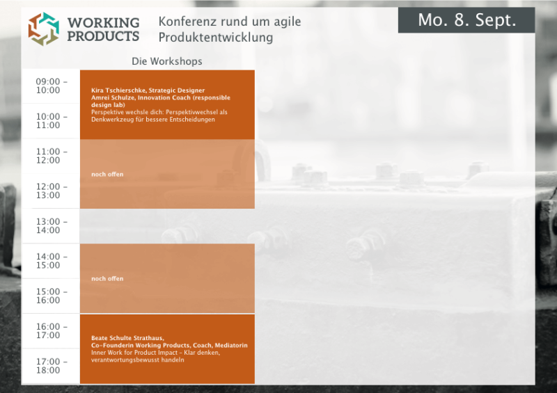 Monday, September 8: Online-Workshops