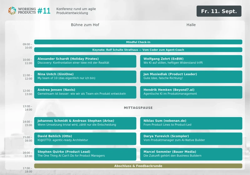 Fahrplan Freitag, 11. September